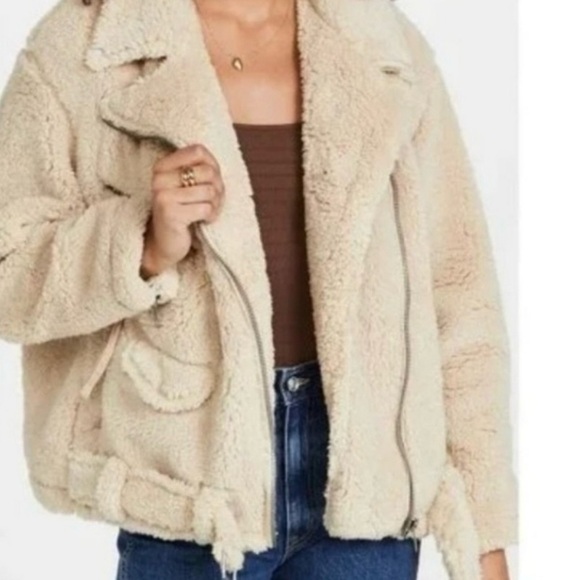 Free People Sherpa Fluffy Moto Jacket - Picture 5 of 11